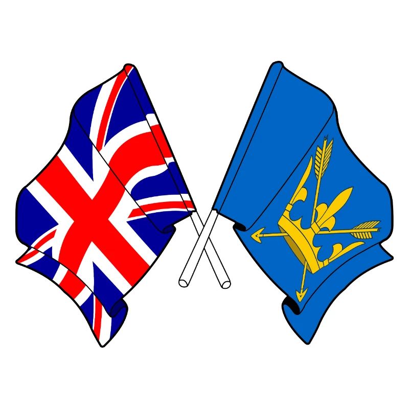 Suffolk & Great Britain Crossed Flags