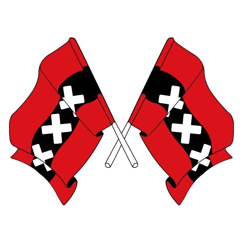 Deux drapeaux Amsterdam Pays-Bas