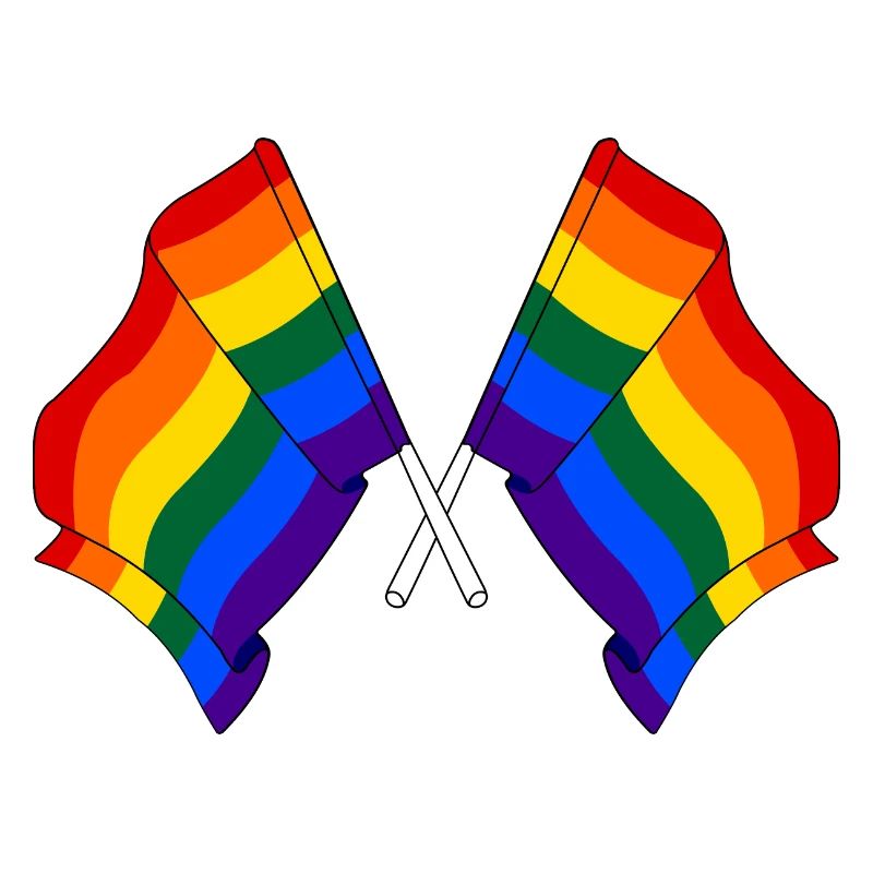 Deux drapeaux arc-en-ciel
