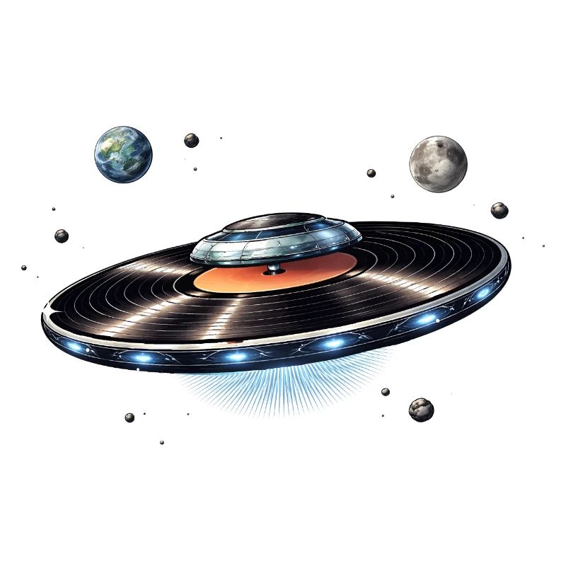 OVNI tiré d’un disque vinyle dans l’espace