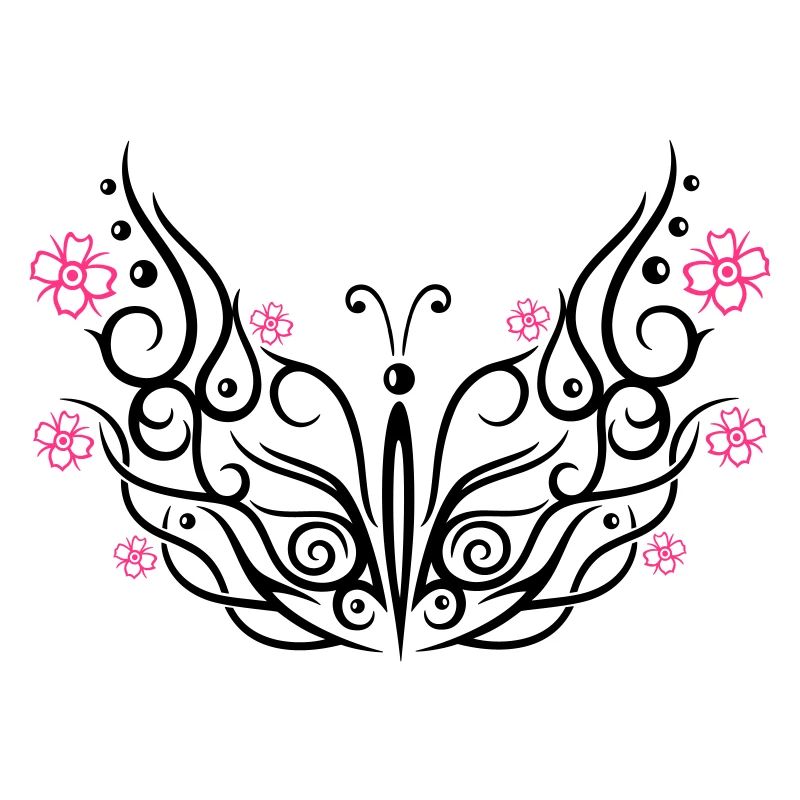 Butterfly with cherry blossoms