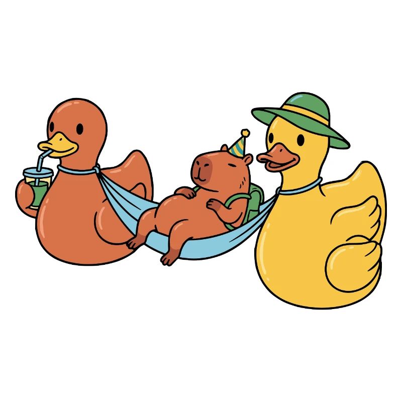 Ducks wearing capy