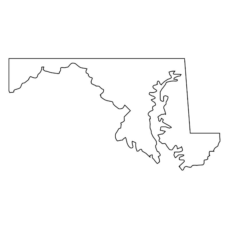 Maryland outline map