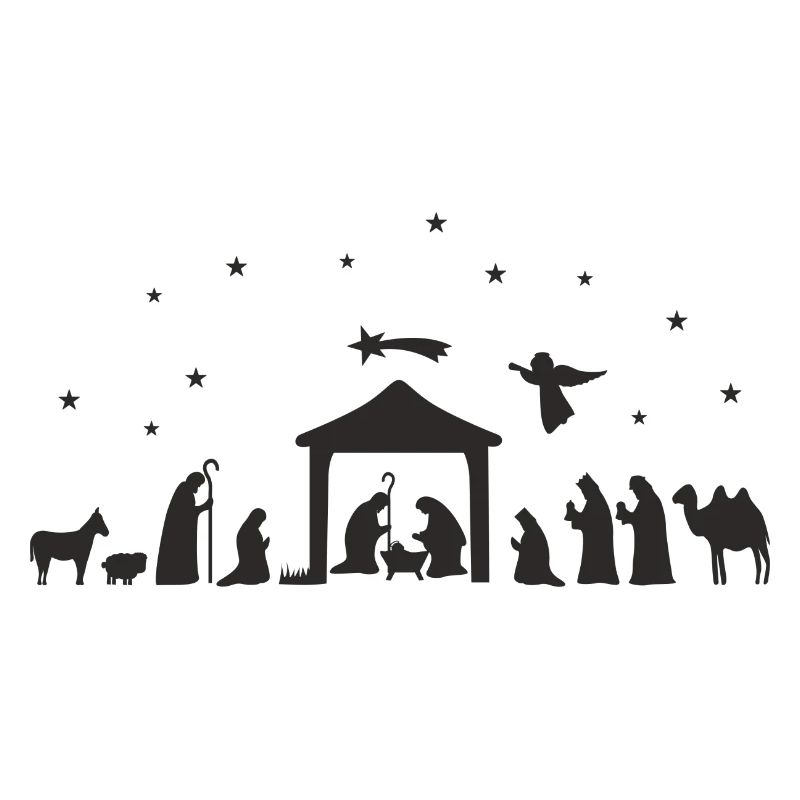 Weihnachtskrippe Silhouette Krippenszene