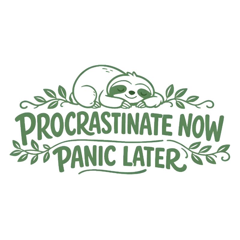 Faultier Spruch - Procrastinate Now Geschenk