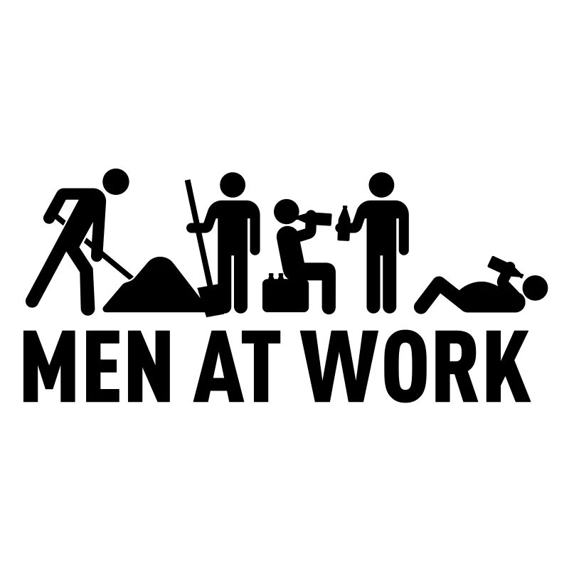 men at work - construction area - worker hard