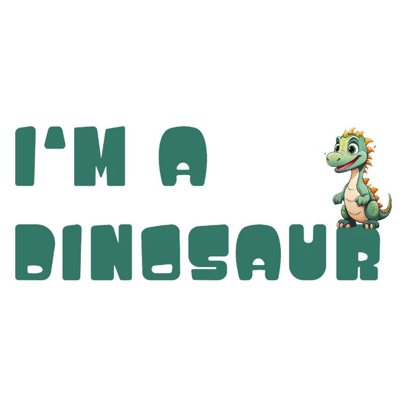 Ich bin ein Dinosaurier – verspielt Typo-Design
