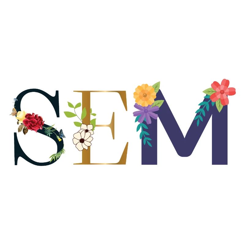 Nom SEM décoré de fleurs