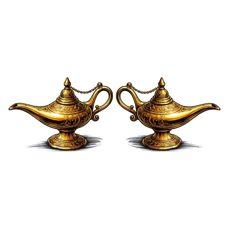 Lampes à huile dorées