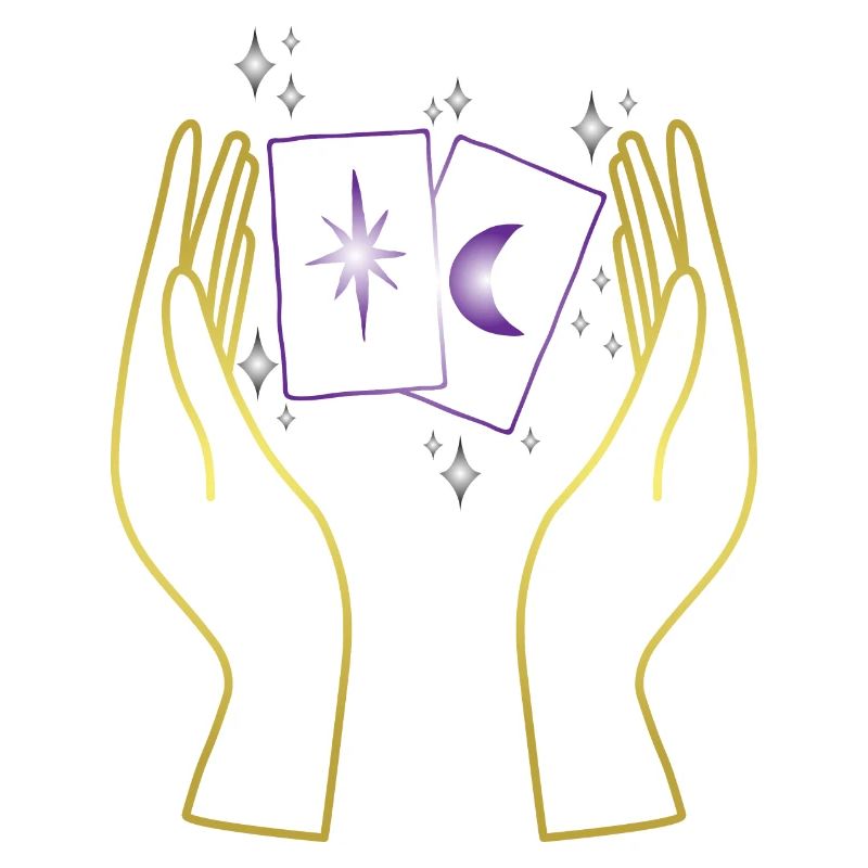Magic hands with tarot cards