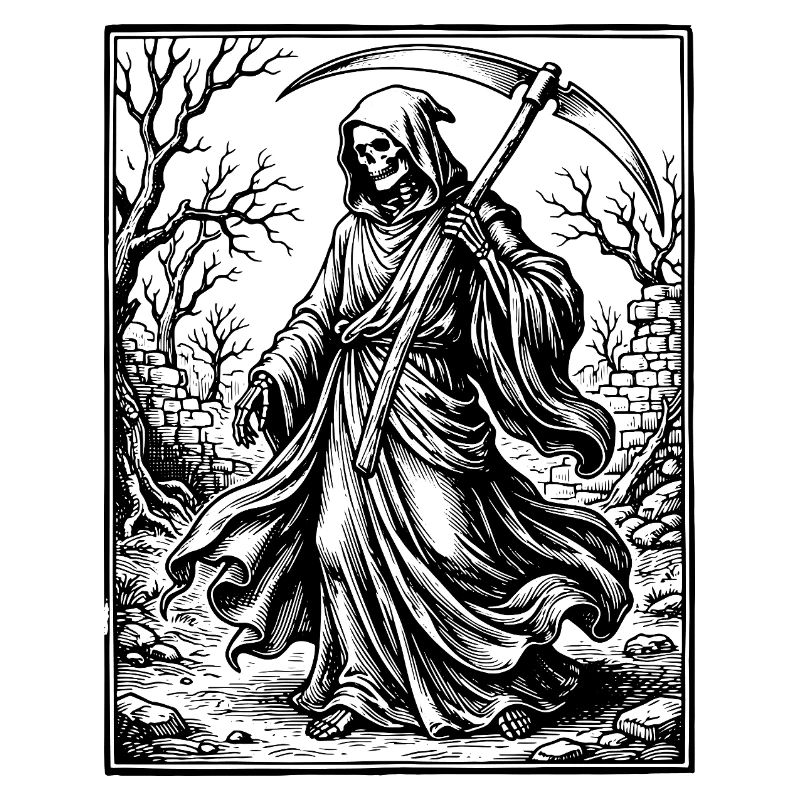 grim reaper gothic illustration