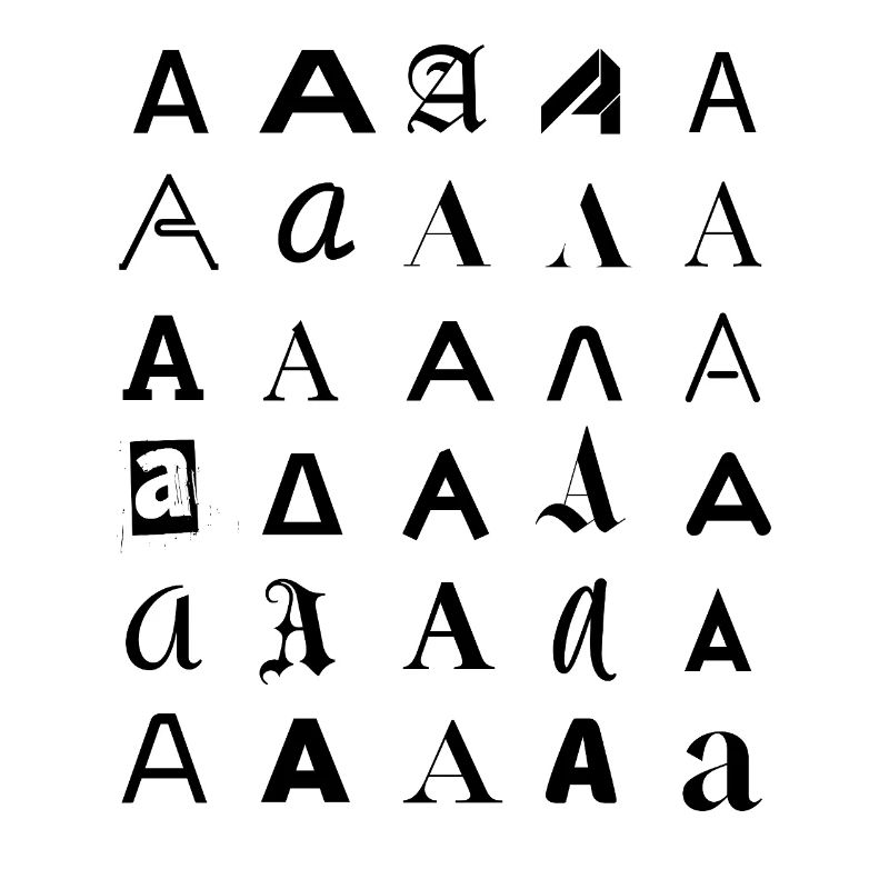 Typographie : Une lettre variante de conception.