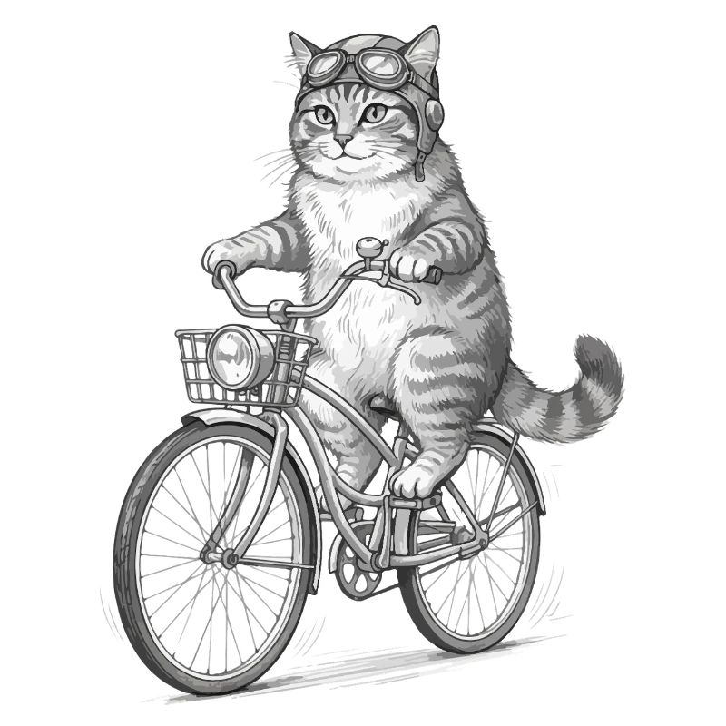 Cat Cyclist with Goggles
