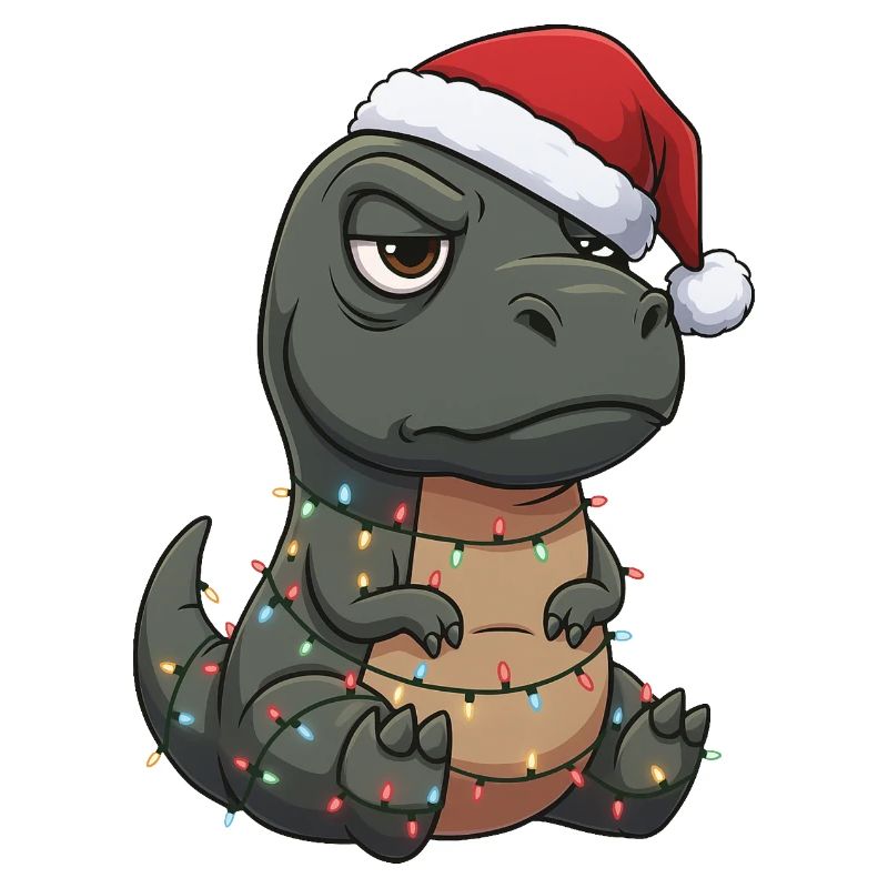 Grumpy Dino Santa Claus Clumsy Santa Gesche