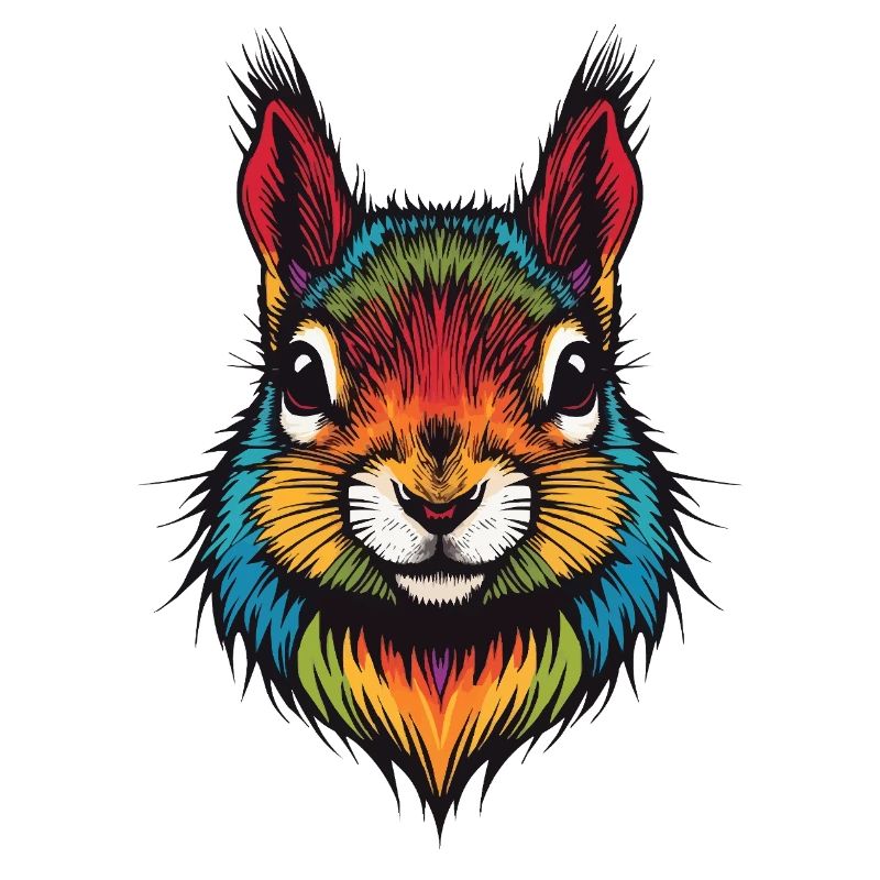Buntes Eichhörnchen tierische Farbexplosion