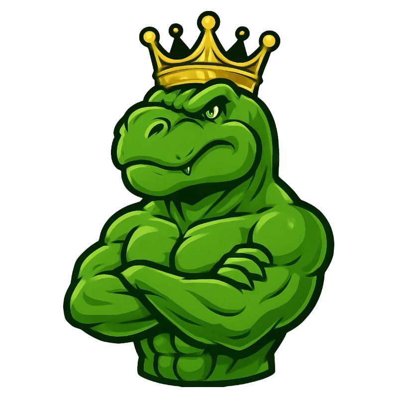 Strong T-Rex Dinosaur with Crown Confident