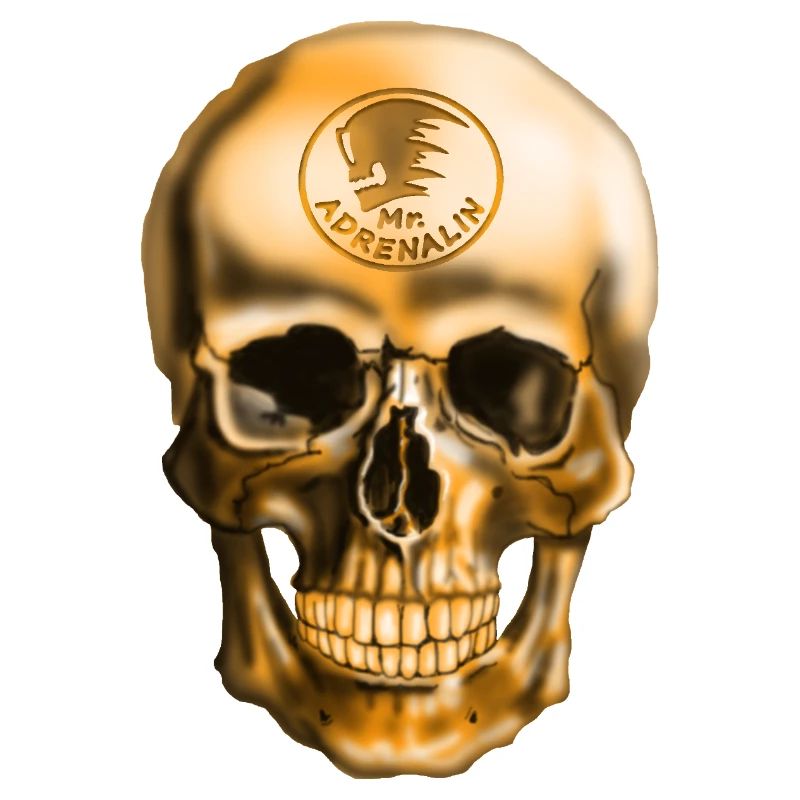 Schädel mit Adrenalin Emblem