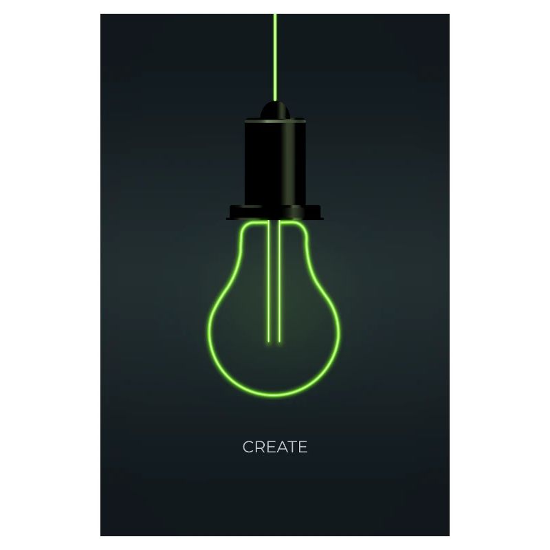 Create – Neon light bulb for creative minds