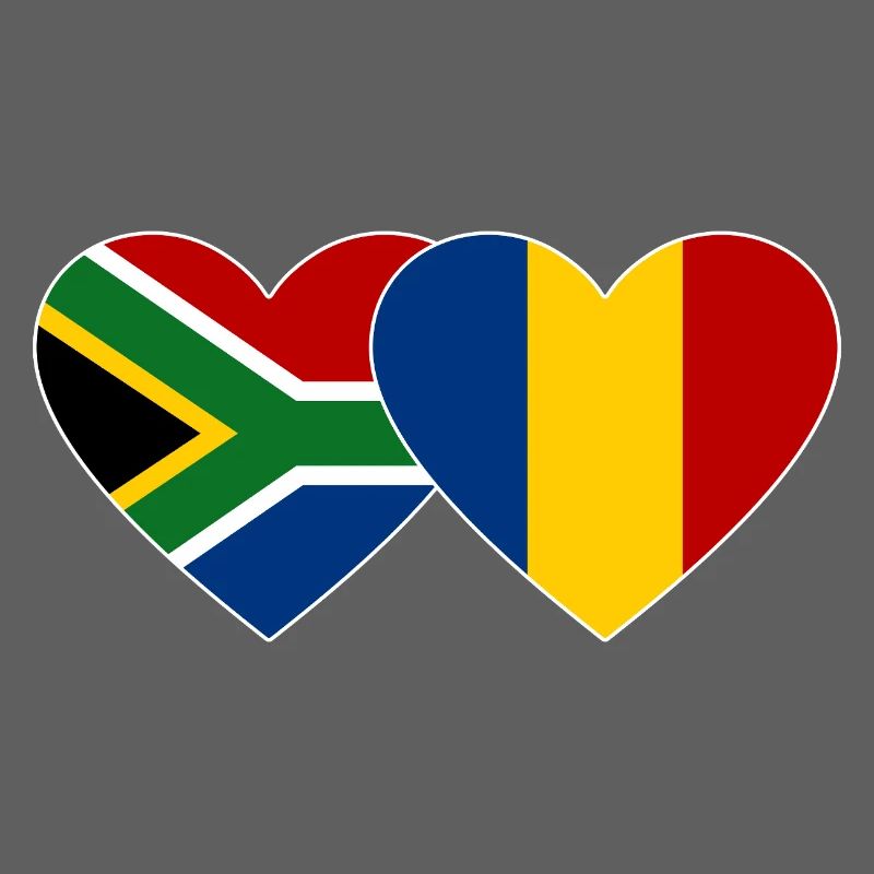 Afrique du Sud Tchad Drapeau Coeur Utilisé