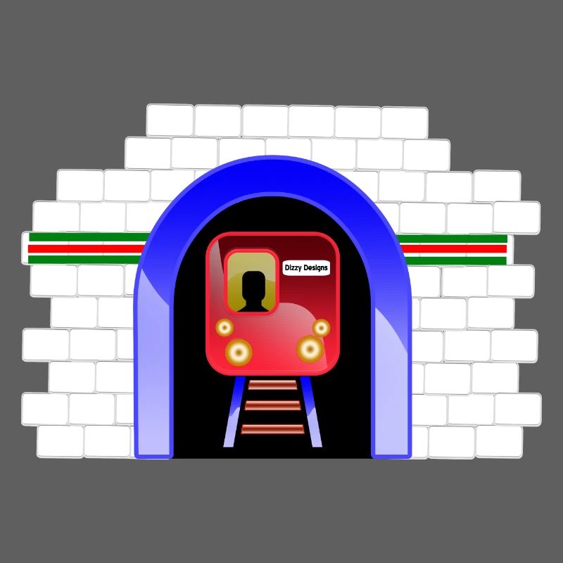 Blauer Tunnelzug im Torbogen