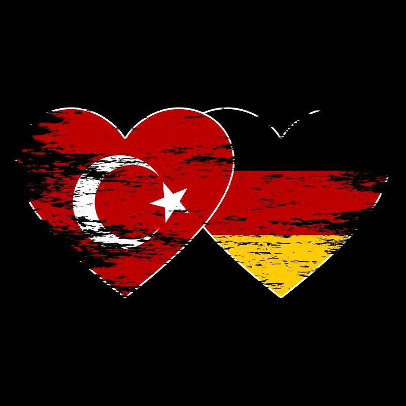Turkey Germany Flag used heart