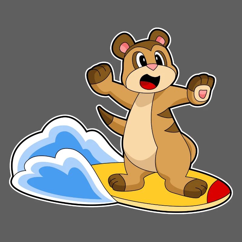 Erdmännchen Surfen Surfbrett Sommer