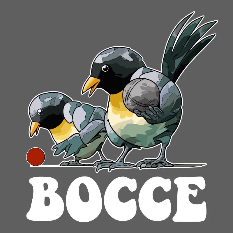 Bocce Player Saying Ball Bird with Jack Bocci