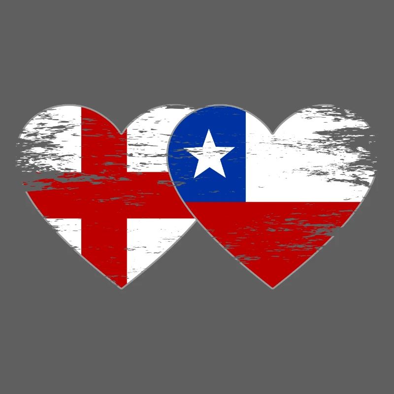 Angleterre Drapeau du Chili coeur utilisé