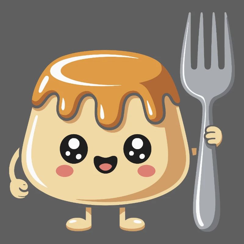 Pudding with fork