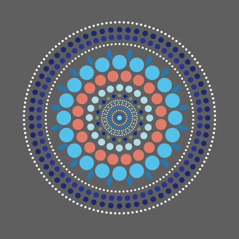 Blue Gradient Dot Mandala
