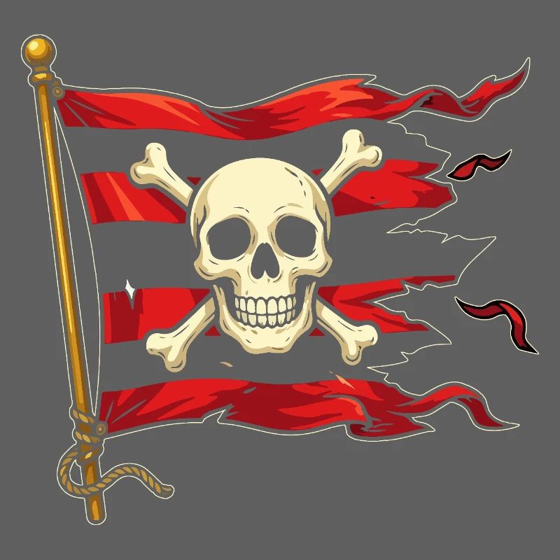 Skull on pirate flag