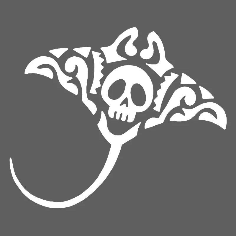 Mantarochen und Schädel (weiß)