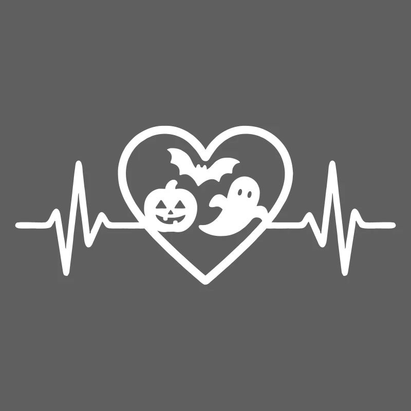 Halloween Heart Pumpkin Ghost Bat