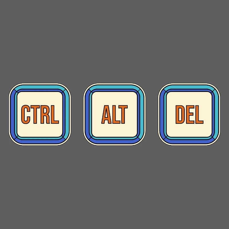 Touches de clavier rétro CTRL ALT DEL