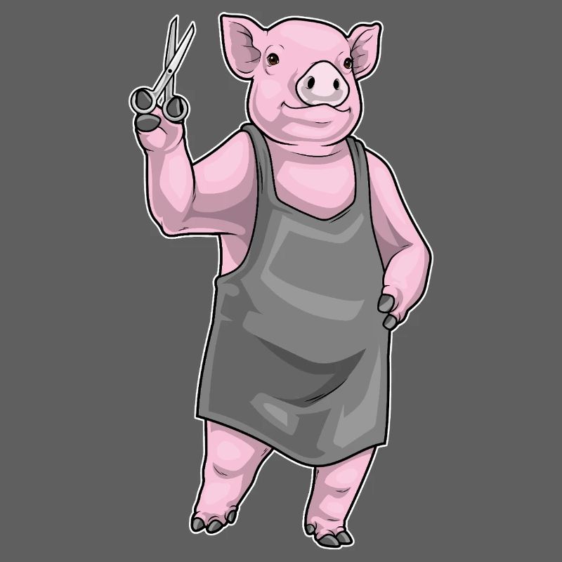 Ciseaux de coiffeur en forme de cochon