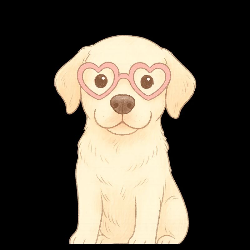 Verspielter Hund mit Herzbrille