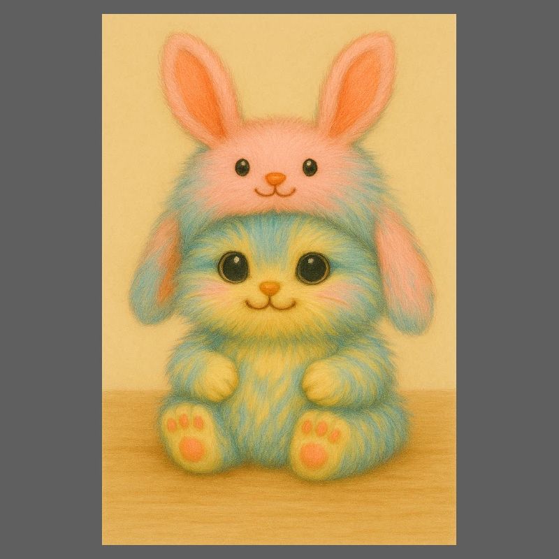 Pastel Plush Bunny Duo