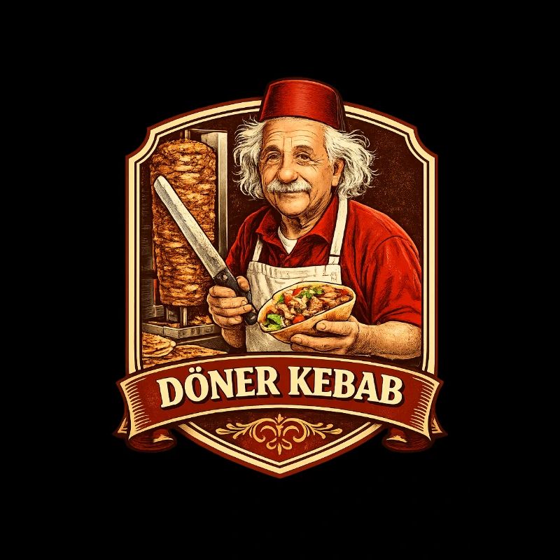 Doner Kebab Master Retro Caricature