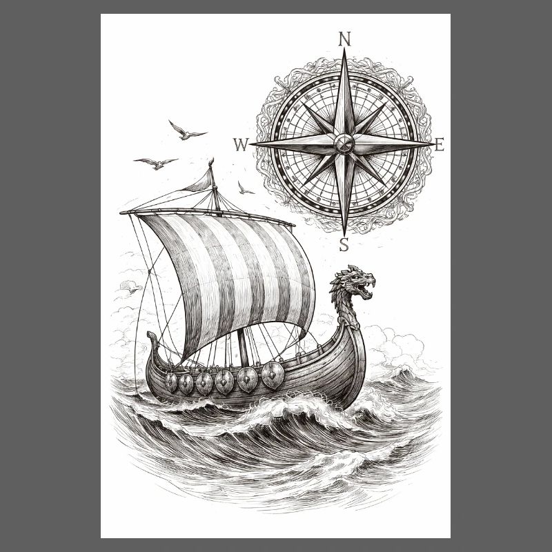 Compass Viking Sailing Ship