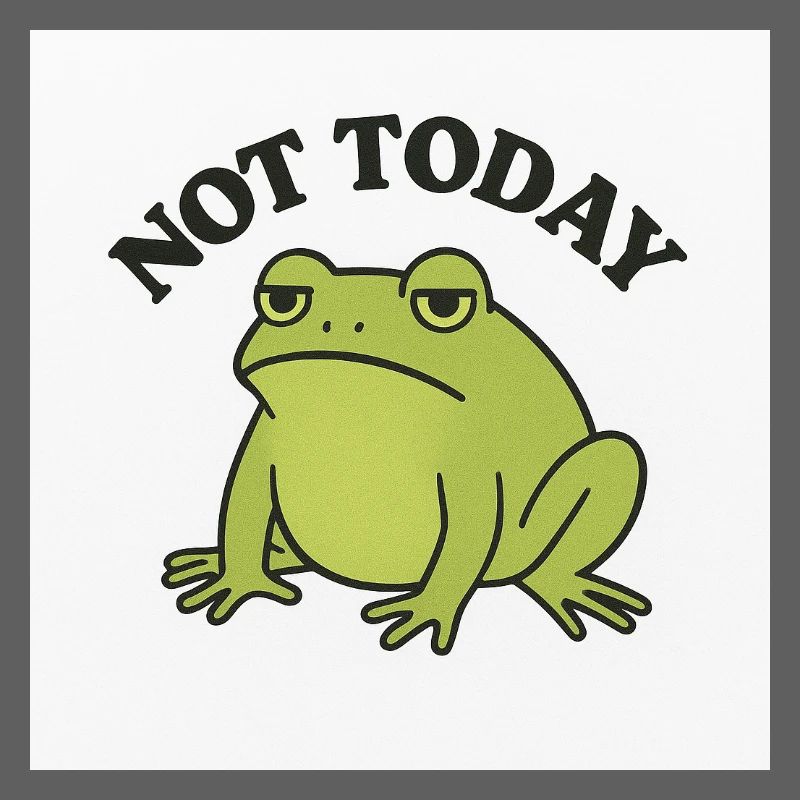 Funny frog with statement text