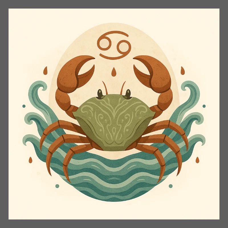 Zodiac Moon Crab Stylized