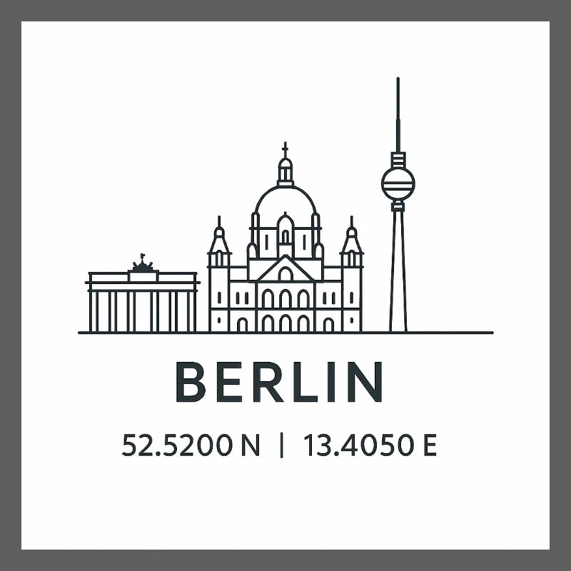 Berlin Line Art Silhouette Point de repère