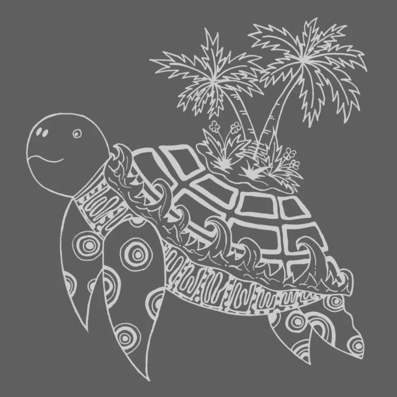 Turtle with island on its back - grey