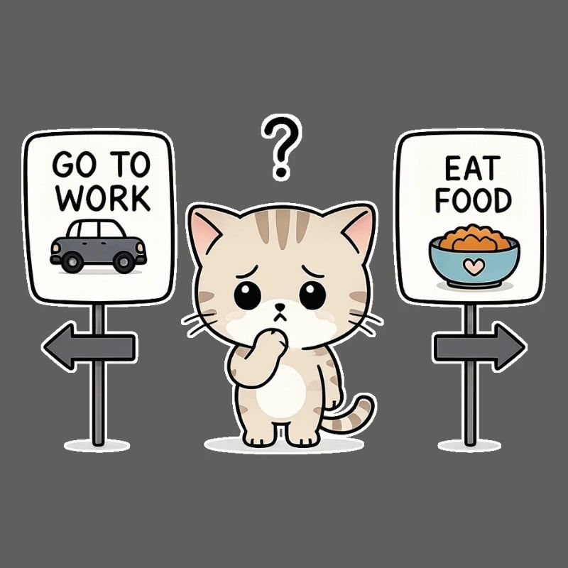 Katzendilemma: Arbeit oder Mahlzeit