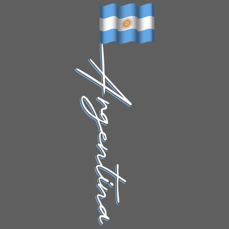 Argentina Flag Waving Script Pride Travel Design