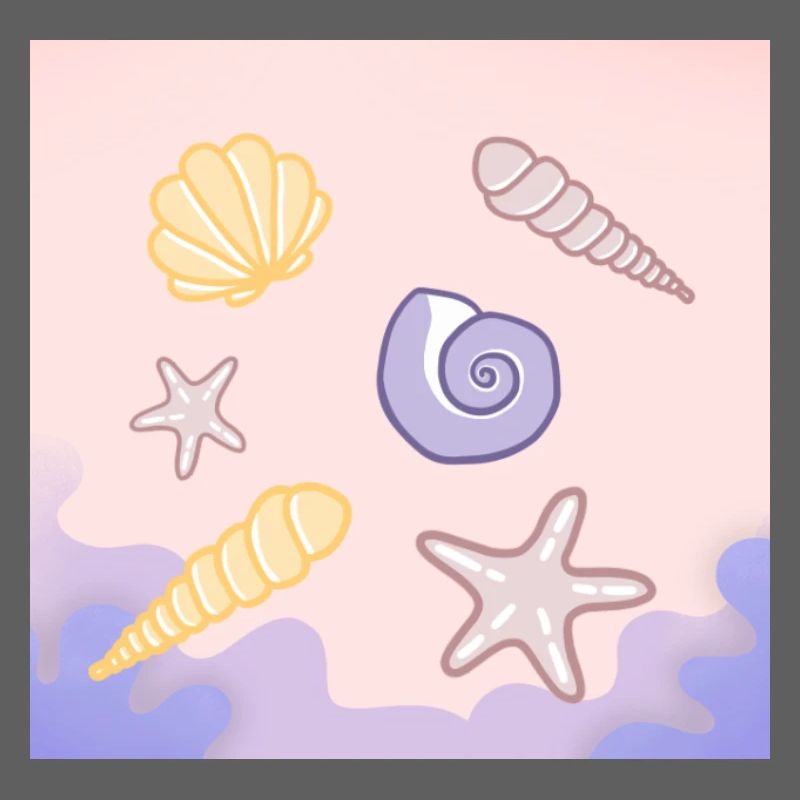 Pastel Sea Shells Starfish