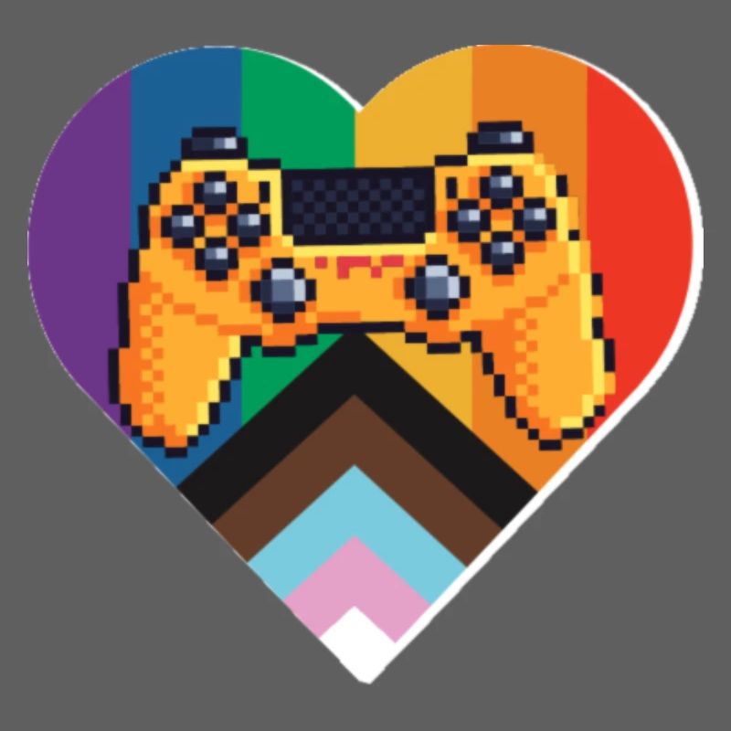 Pixel-Controller Herz im Regenbogen