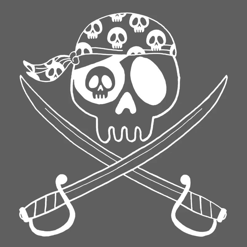 Tête de mort pirate (blanc)