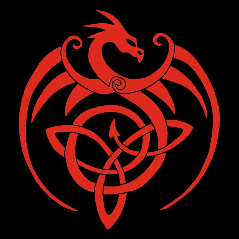 Red dragon and Celtic symbol