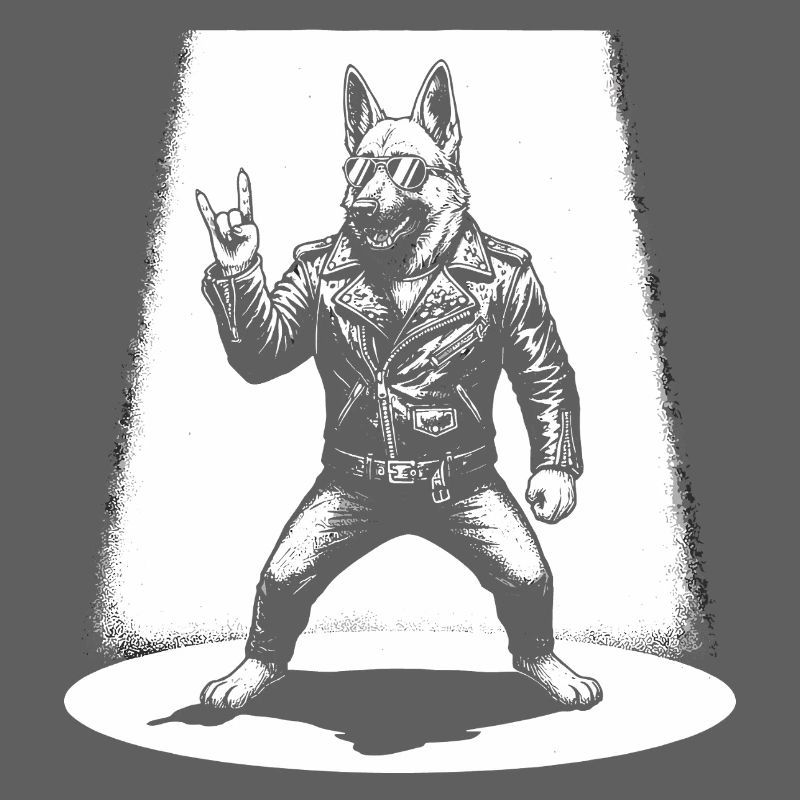 Retro German Shepherd Rock Music Gift
